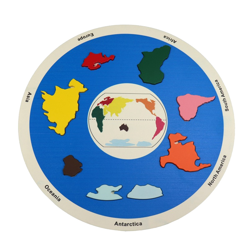 Puzzle Map World - Wooden Planet Puzzles Learning Montessori Kids