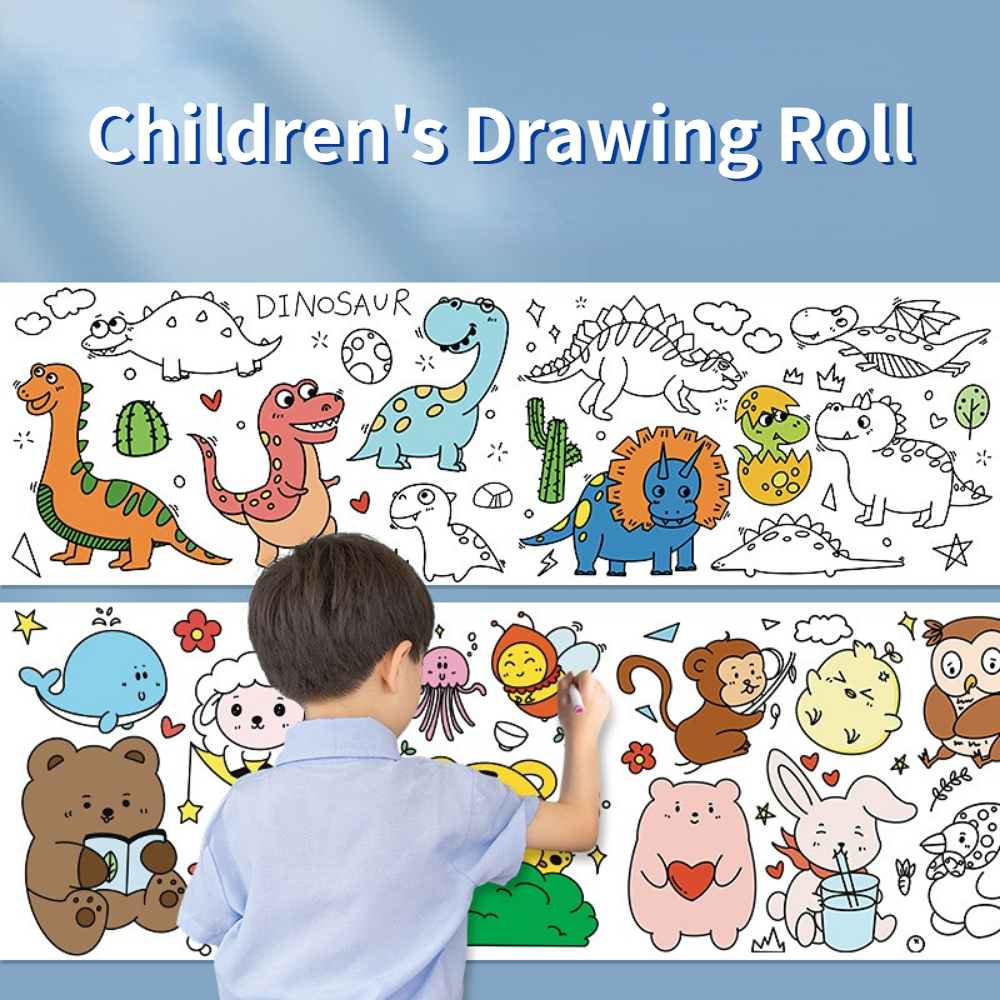 Kids Education Laptop - Children's Drawing Roll DIY Coloring Paper