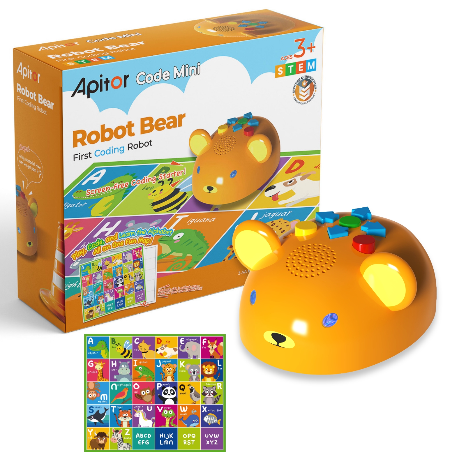Kids Education Kit - Apitor First Coding Robot Bear Screen-Free