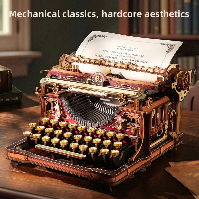 Kids Education Kit - Retro Typewriter Building Blocks Set Mechanical