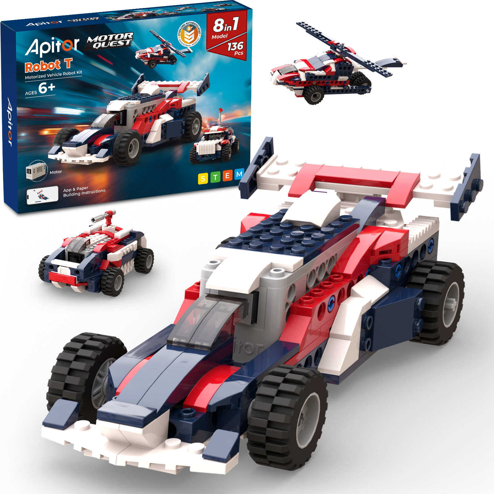Kids Education Kit - Apitor 8-in-1 STEM Building Blocks Set