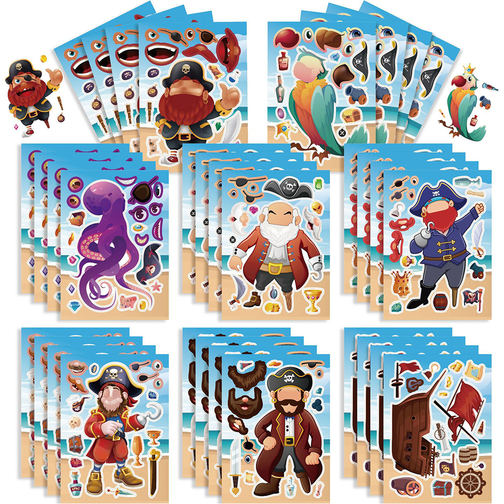 8/16Sheets Cool Pirate Ship Pu - Kids Education Laptop ulasan dan harga