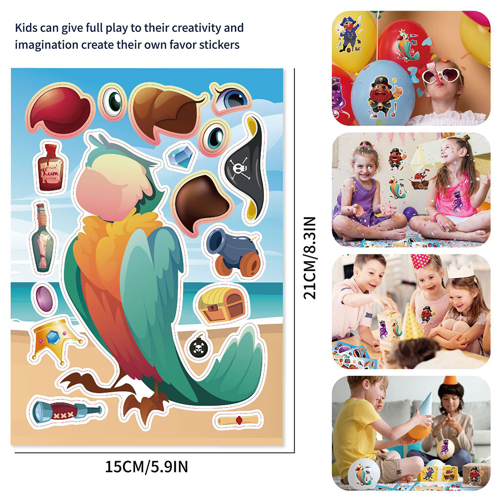 8/16Sheets Cool Pirate Ship Pu - Kids Education Laptop ulasan dan harga