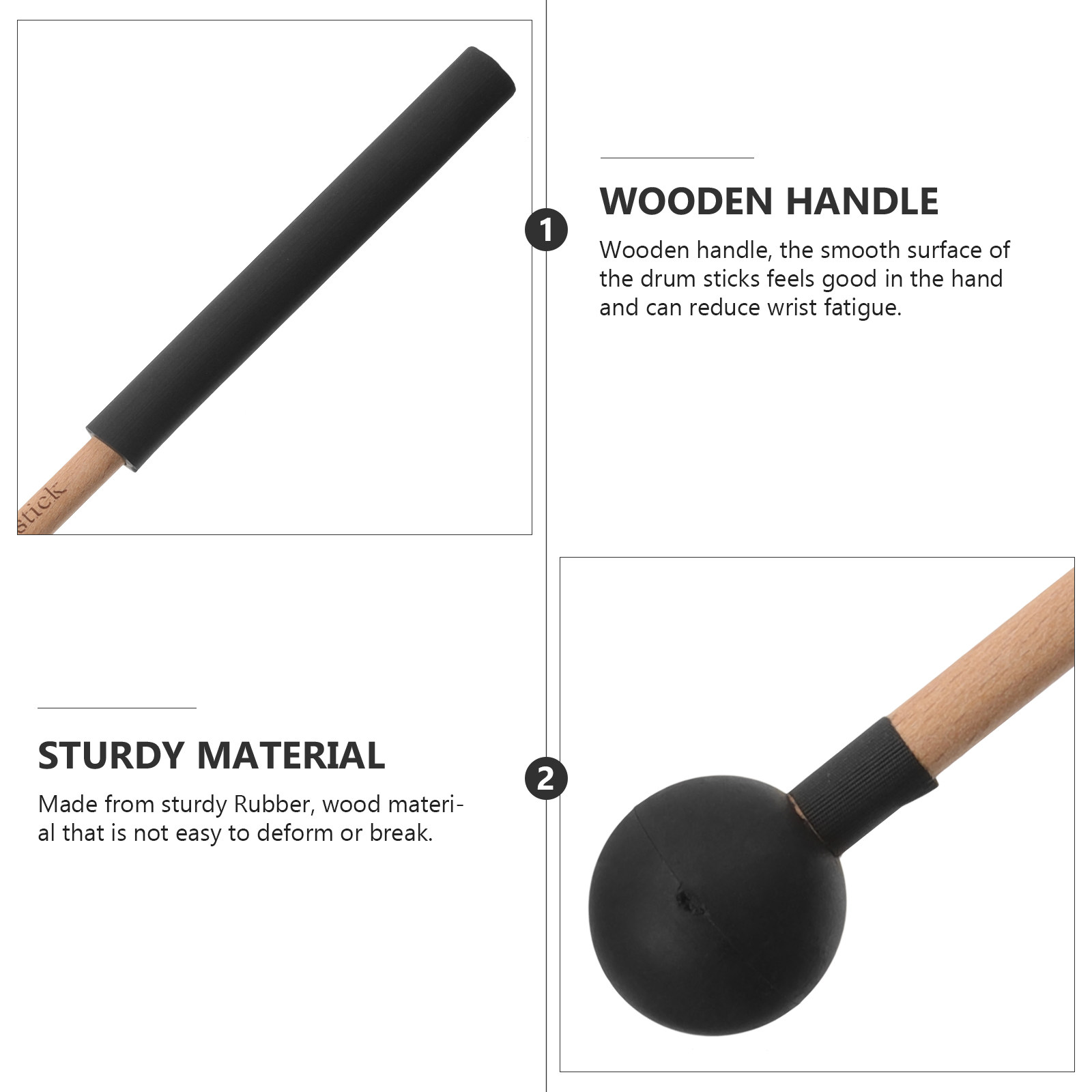 2Pcs Tongue Drum Sticks Wooden - Kids Yoga Education ulasan dan harga