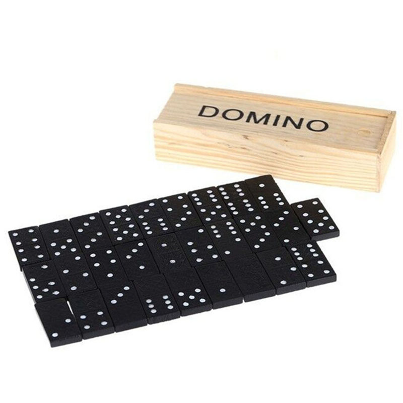 28pcs/Set Wooden Domino Board  - Kids Education Table ulasan dan harga