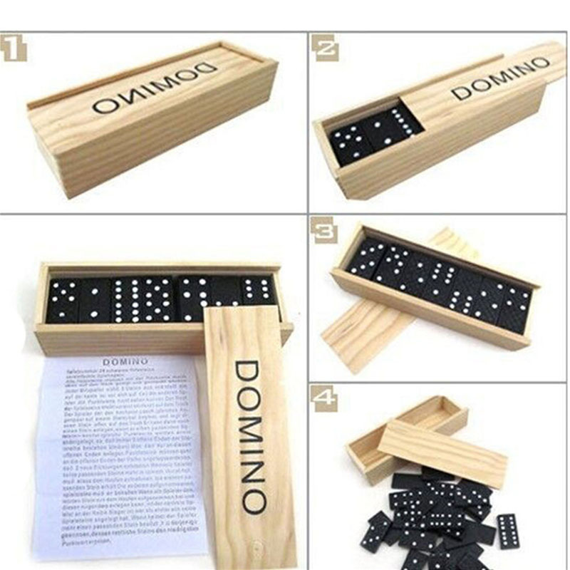 28pcs/Set Wooden Domino Board  - Kids Education Table ulasan dan harga