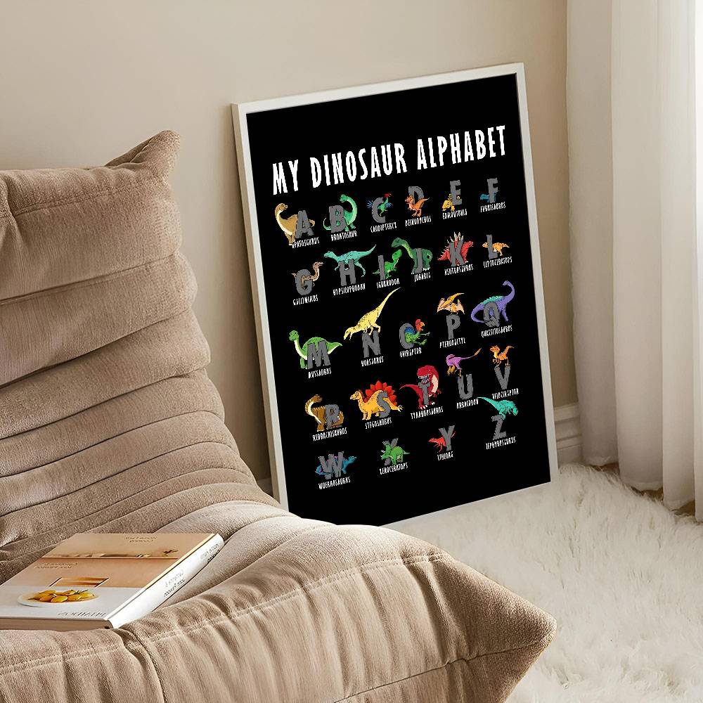 Dinosaur Alphabet Paper Poster - Background For Kids Education ulasan dan harga
