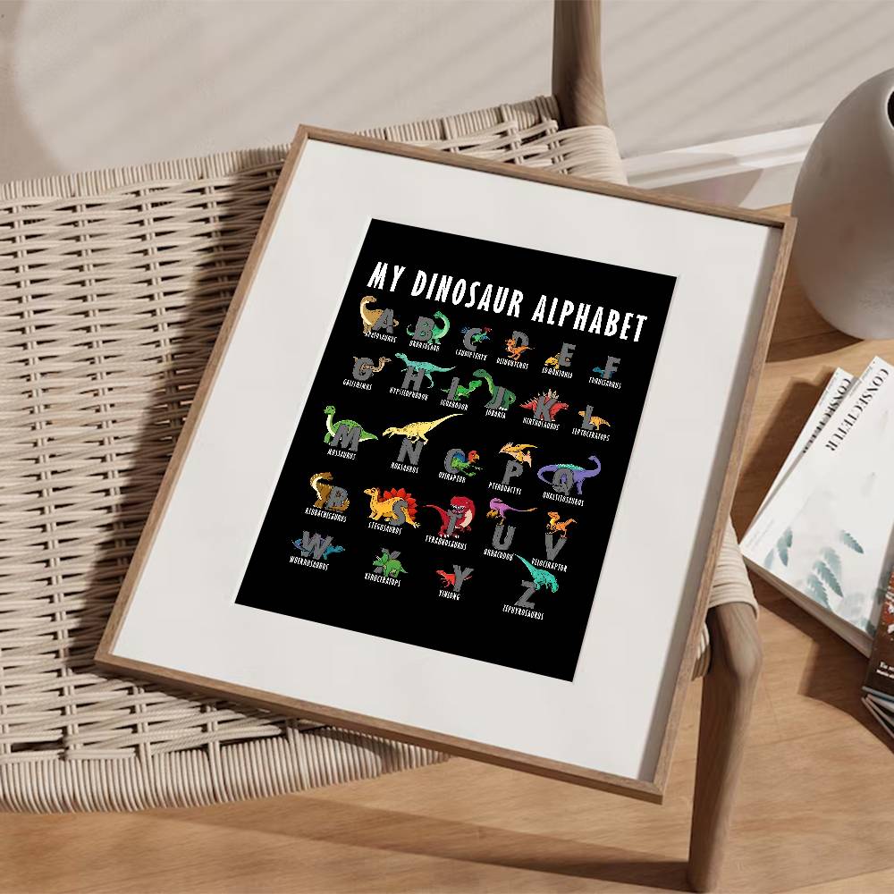 Dinosaur Alphabet Paper Poster - Background For Kids Education ulasan dan harga