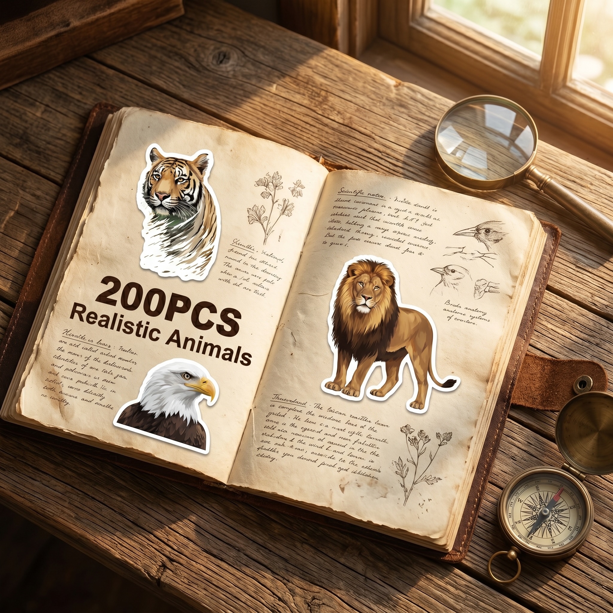 50/200Pcs Realistic Animal Sti - Kids Education Laptop ulasan dan harga
