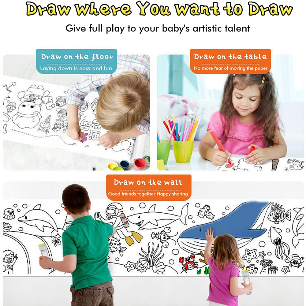 Children's Drawing Roll DIY Co - Kids Education Laptop ulasan dan harga