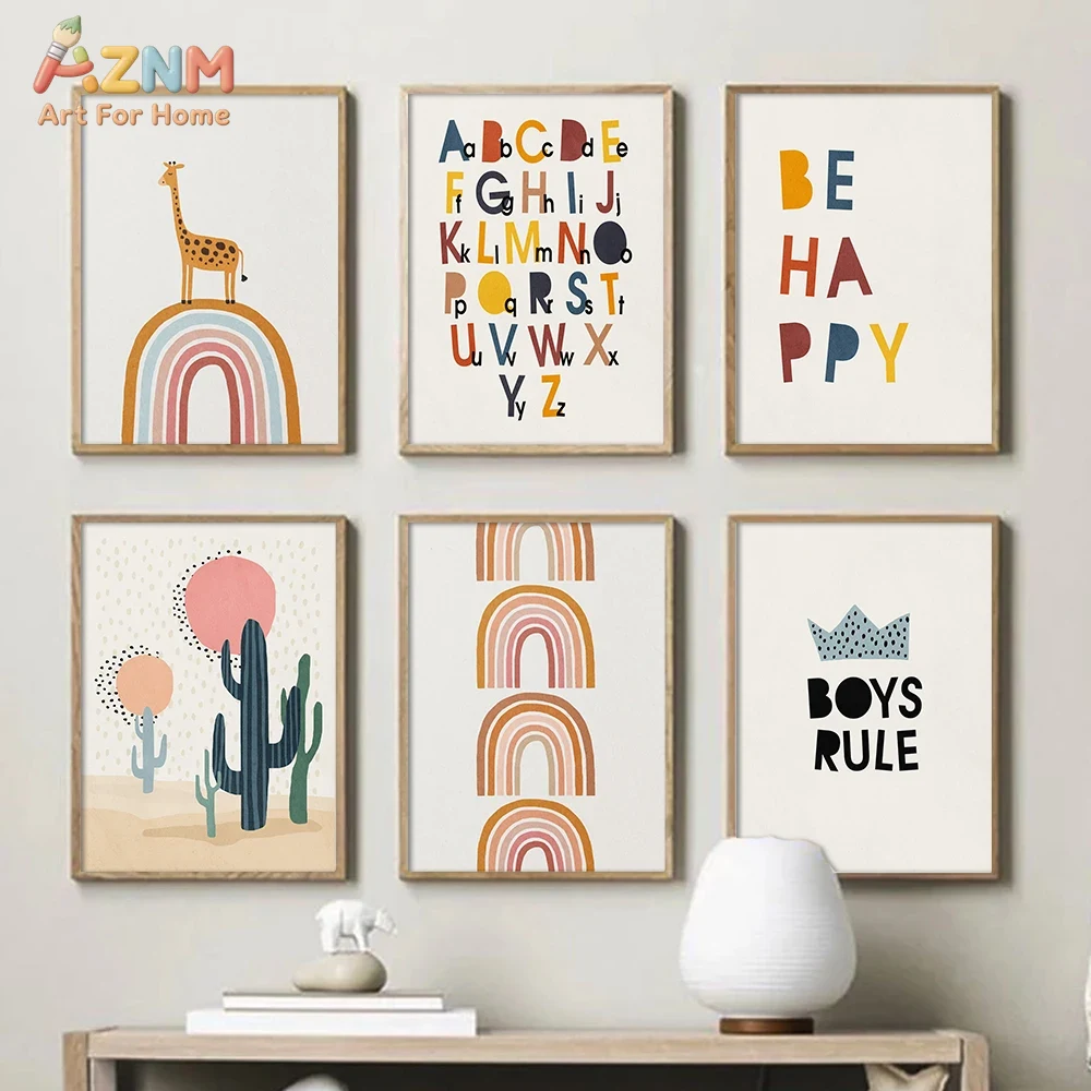 Rainbow Alphabet Poster Educat - Kids Education Yes ulasan dan harga