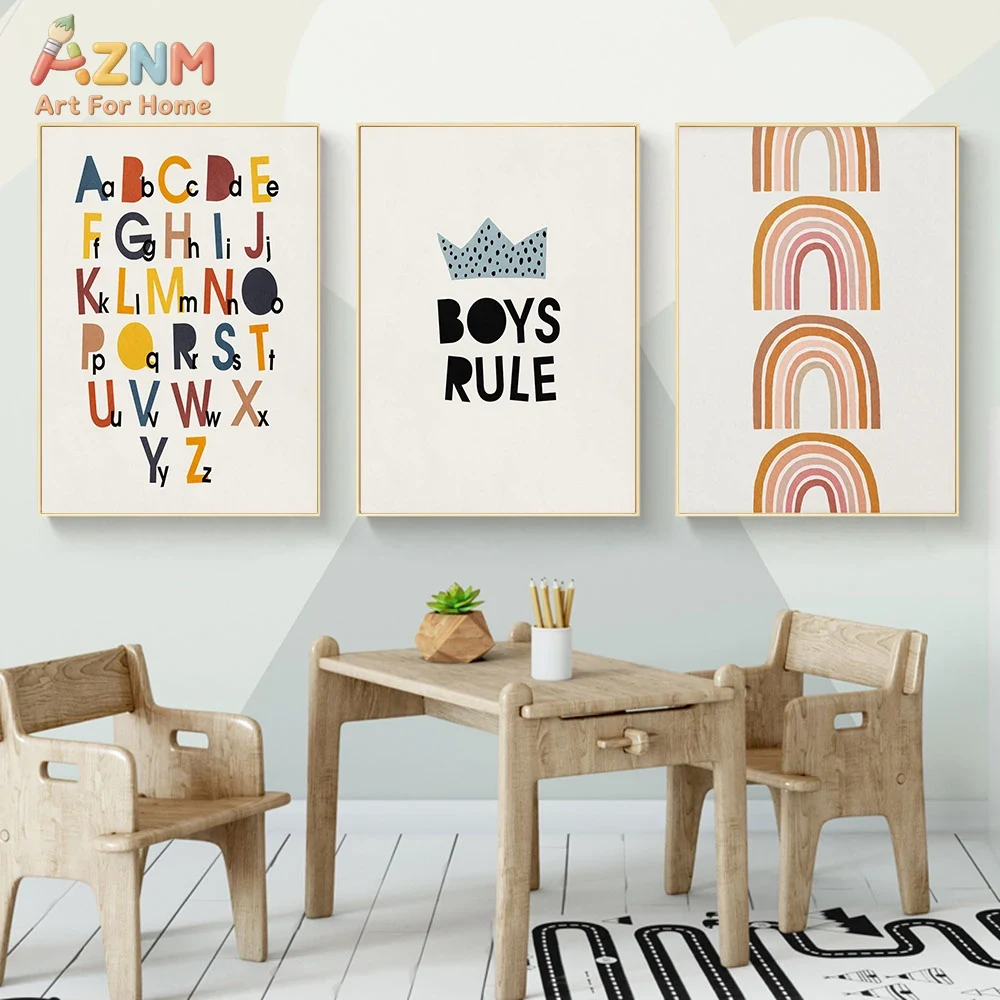 Rainbow Alphabet Poster Educat - Kids Education Yes ulasan dan harga