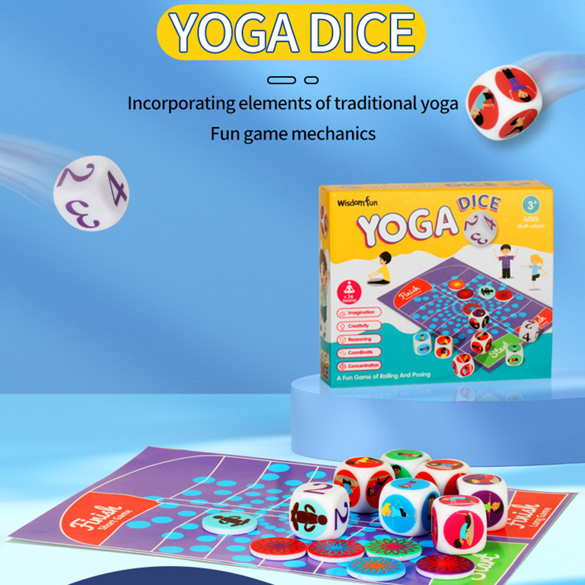 Yoga Dice Toy Fun Exercise Dic - Kids Yoga Education ulasan dan harga