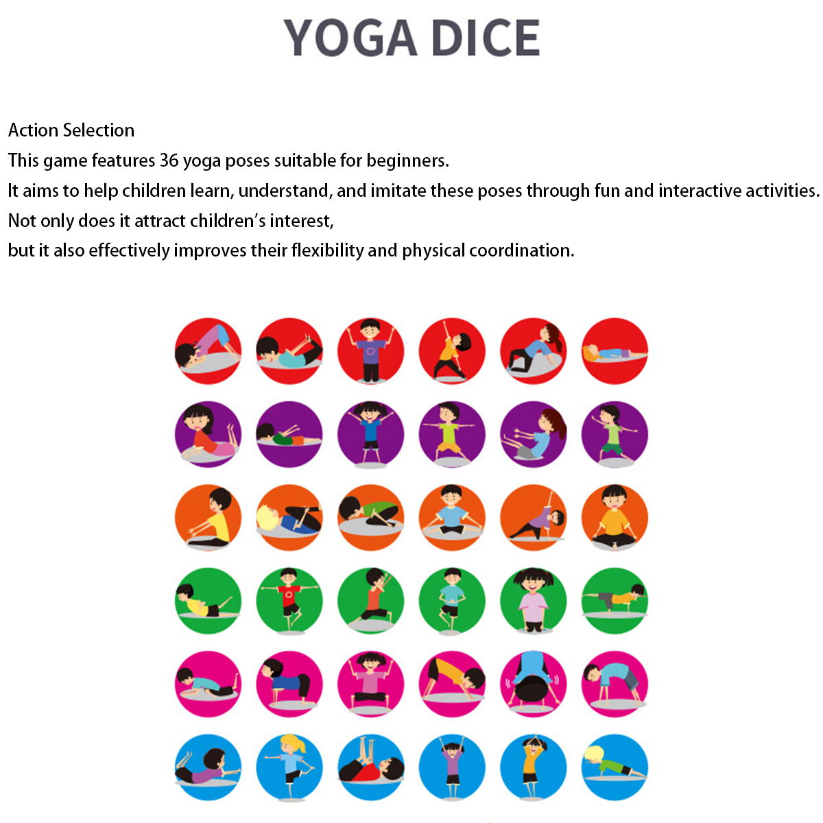 Yoga Dice Toy Fun Exercise Dic - Kids Yoga Education ulasan dan harga