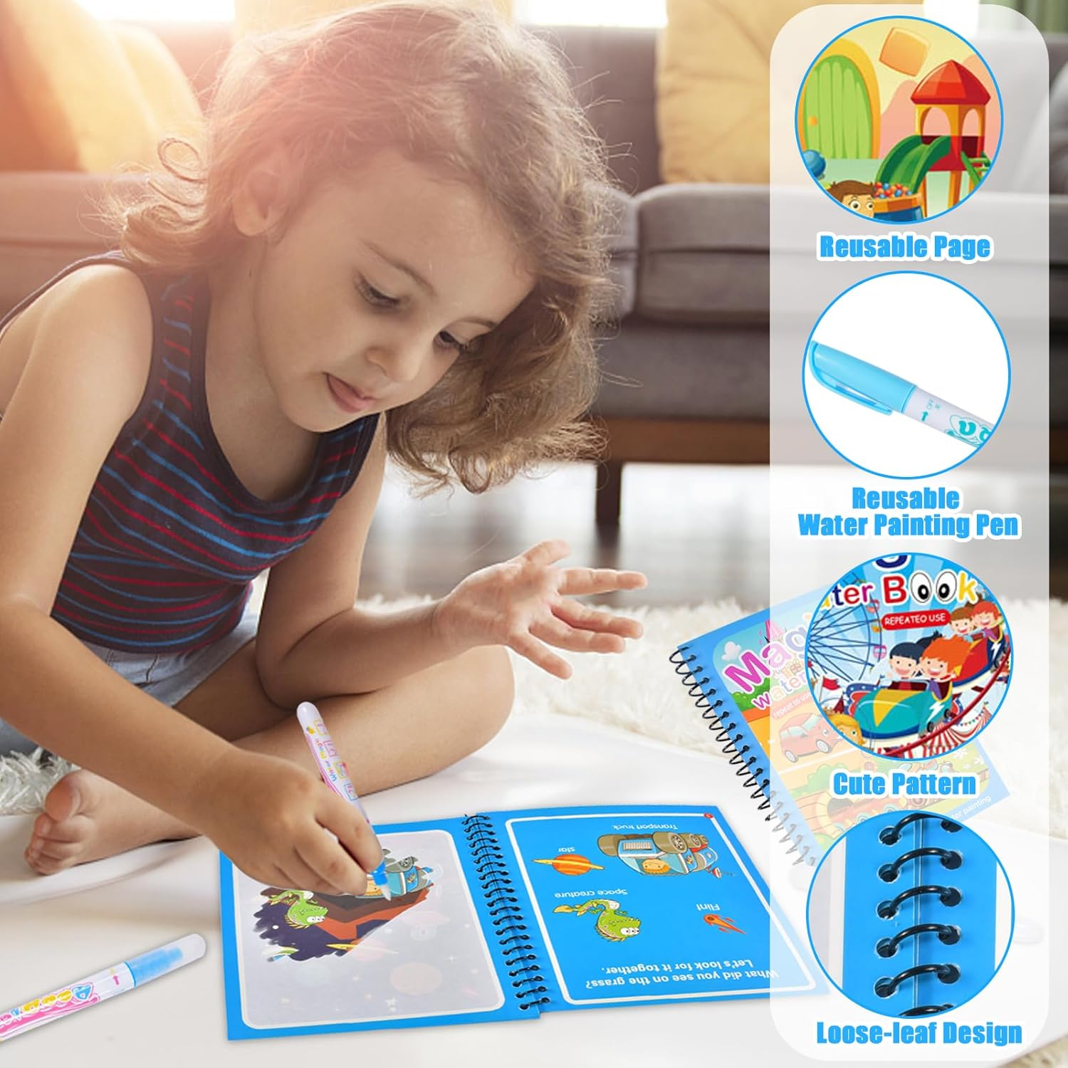 1PC Children's Watercolor Pain - Kids Education Laptop ulasan dan harga