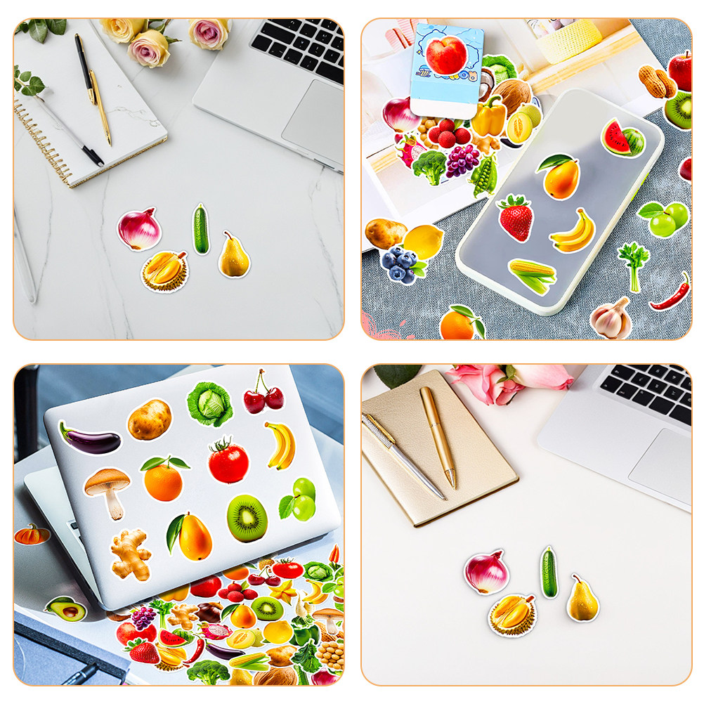 50Sheets Fruit Vegetable Stick - Kids Education Laptop ulasan dan harga