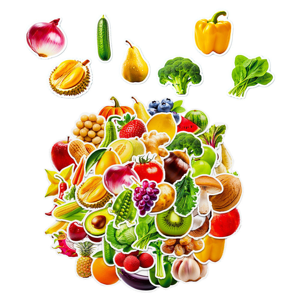 50Sheets Fruit Vegetable Stick - Kids Education Laptop ulasan dan harga