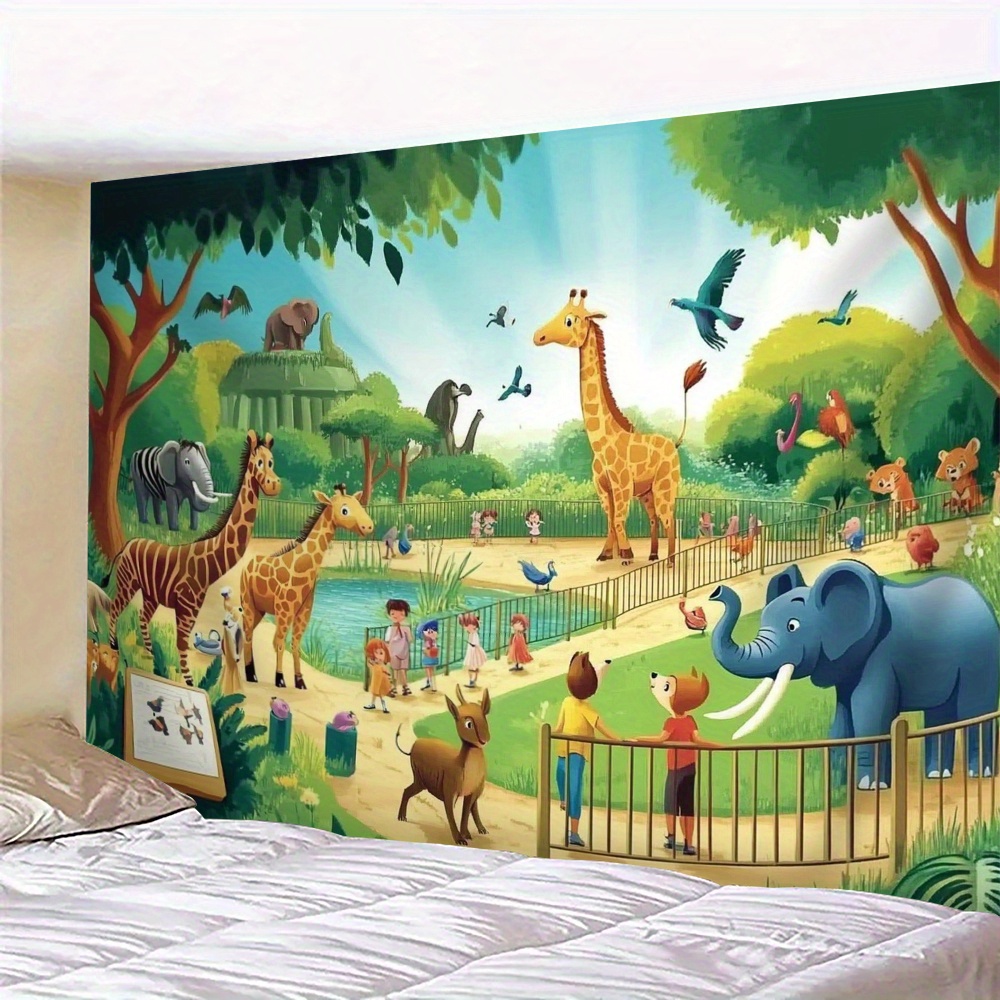 1pc Cartoon Zoo Animals Giraff - Background For Kids Education ulasan dan harga